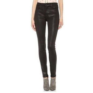 J BRAND Mocha Brown Coated Cotton Stretch Skinny Leggings Jeans Size 28